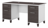 Bush Furniture Somerset 60W Office Desk with Drawers | Storm Gray/White_0