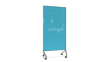 Ghent Pointe Mobile Glassboard, Magnetic, Blue Glass w/ Silver Frame, 77"H x 36"W_0