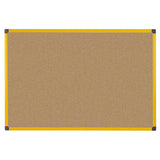 MasterVIsion Industrial Ultrabrite Cork Bulletin Board, 24" x 36", Yellow Frame
