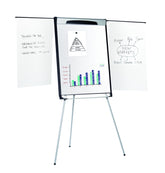 MasterVision Magnetic Steel Dry-Erase Tripod Presentation Easel, Black and Silver Aluminum Frame, 29.5" x 42"
