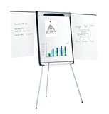 MasterVision Magnetic Steel Dry-Erase Tripod Presentation Easel, Black and Silver Aluminum Frame, 29.5" x 42"