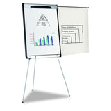 MasterVision Magnetic Steel Dry-Erase Tripod Presentation Easel, Black and Silver Aluminum Frame, 29.5" x 42"