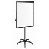 MasterVision Melamine Dry-Erase Mobile Presentation Easel, Black Aluminum Frame, 29.5" x 42"