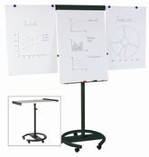 MasterVision 360° Magnetic Steel Dry-Erase Multi-Use Mobile Easel, 27" x 41"