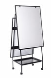 MasterVision Creation Station Magnetic Steel Dry-Erase Mobile Easel, Black Aluminum Frame, 29.5" x 42"
