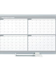 MasterVision Magnetic Steel Dry-Erase Four Month Planner, 36" x 48", Aluminum Frame