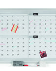 MasterVision Magnetic Steel Dry-Erase Four Month Planner, 36" x 48", Aluminum Frame