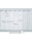 MasterVision Magnetic Steel Dry-Erase Weekly Planner, 24" x 36", Aluminum Frame