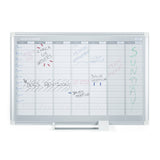 MasterVision Magnetic Steel Dry-Erase Weekly Planner, 24" x 36", Aluminum Frame