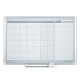 MasterVision Magnetic Steel Dry-Erase Monthly Planner, 24" x 36", Aluminum Frame