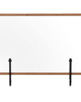 Transparent Glass Rustic Wood Frame Desk Divider, 47.24"x35.43"_1
