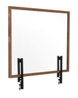 Transparent Glass Rustic Wood Frame Desk Divider, 47.24"x35.43"_0