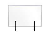Transparent Glass Aluminum Desktop Divider, 40.94"x27.56"