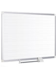 MasterVision Magnetic Ruled Steel Dry-Erase Planning Board, Aluminum Frame, 48" x 72"