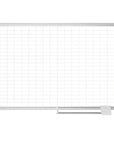 MasterVision Magnetic Porcelain Dry-Erase Planning Board with Accessory Kit, 1" x 2" Grid, Aluminum Frame, 36" x 48"