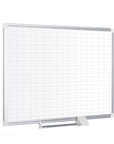 MasterVision Magnetic Porcelain Dry-Erase Planning Board with Accessory Kit, 1" x 2" Grid, Aluminum Frame, 36" x 48"