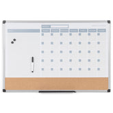 MasterVision 3-in-1 Dry-Erase Calendar Planner Board, 18" x 24", Silver Frame