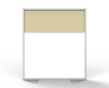 Ghent Floor Partition w/ Aluminum Frame and 2 Split Panel Infill, Porcelain and Caramel Vinyl, 54"H x 48"W_1