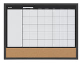 MasterVision 3-in-1 Dry-Erase Calendar Planner Board, 18" x 24", Black Frame