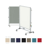 Ghent Nexus Jr. Partition, Mobile 2-Sided Porcelain Whiteboard/ Fabric Bulletin Board, Magnetic 46"H x 34"W, Gray_0