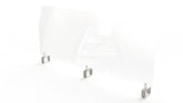 Ghent Partition Extender, Clear Thermoplastic w/ Attached Clamp, 30" H x 48" W_0