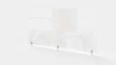Ghent Partition Extender, Clear Thermoplastic w/ Screws, 18" H x 48" W_0