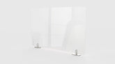 Ghent Partition Extender, Clear Thermoplastic w/ Tape, 24"H x 36"W_0