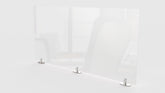 Ghent Partition Extender, Clear Thermoplastic w/ Tape, 18"H x 59"W_0