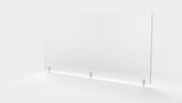 Ghent Partition Extender, Frosted Thermoplastic w/ Screws, 18"H x 48"W_0