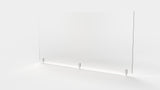 Ghent Partition Extender, Frosted Thermoplastic w/ Screws, 18"H x 48"W_0