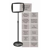 MasterVision Rectangular Dry-Erase Sign Stand with Inserts, 15" x 10.6", Black