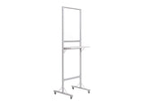 Mobile Self-Standing Individual Glass Workstation, 24" x 76", Glass Board, Anodized Aluminum Structure_0