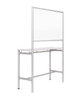 Mobile Self-Standing Individual Glass Workstation,73" x 48", Glass Board, Anodized Aluminum Structure_0