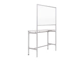 Mobile Self-Standing Individual Glass Workstation,73" x 48", Glass Board, Anodized Aluminum Structure_0