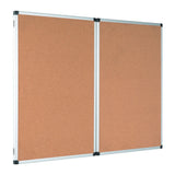 MasterVision Industrial Trio Dry-Erase Board, Cork Outside/Magnetic Dry-Erase Surface inside, 36" x 48" when Closed, Aluminum Frame