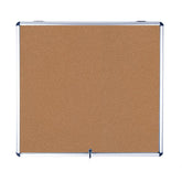 MasterVision Slim Line Cork Bulletin Enclosed Board Cabinet, Single Top Hinged Door, 47" x 38"