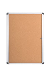 MasterVision Slim Line Cork Bulletin Enclosed Board Cabinet,Single Swing Door, 28" x 38"