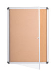 MasterVision Slim Line Cork Bulletin Enclosed Board Cabinet,Single Swing Door, 28" x 38"
