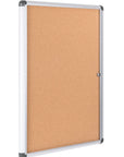 MasterVision Slim Line Cork Bulletin Enclosed Board Cabinet,Single Swing Door, 28" x 38"