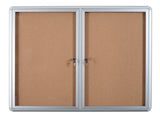 MasterVision Cork Bulletin Enclosed Cabinet Two Swing Doors, 36" x 48", Aluminum Frame