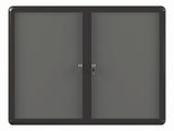 MasterVision Gray Fabric Bulletin Enclosed Board Cabinet, Two Acrylic Swing Doors, 36" x 48", Graphite Aluminum Frame
