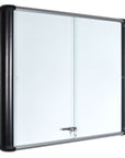 MasterVision MVI Magnetic Porcelain Dry-Erase Enclosed Board Cabinet, Two Sliding Glass Doors, 38.6" x 45.7", Aluminum Frame