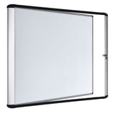MasterVision MVI Magnetic Porcelain Dry-Erase Enclosed Board Cabinet, Glass Swing Door, 28" x 38.7", Aluminum Frame