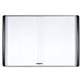 MasterVision MVI Magnetic Porcelain Dry-Erase Enclosed Board Cabinet, Two Sliding Glass Doors, 47" x 72", Aluminum Frame