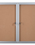 MasterVision Cork Bulletin Enclosed Cabinet, Two Swing Doors, 36" x 60", Aluminum Frame