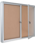 MasterVision Cork Bulletin Enclosed Cabinet, Two Swing Doors, 36" x 60", Aluminum Frame