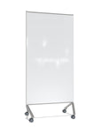 Ghent Pointe Mobile Glassboard, Non-magnetic, White Glass w/ Silver Frame, 77"H x 36"W_0