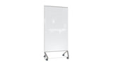 Ghent Pointe Mobile Glassboard, Non-magnetic, White Glass w/ Silver Frame, 77"H x 36"W_0