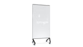 Ghent Pointe Mobile Glassboard, Non-magnetic, White Glass w/ Black Frame, 77"H x 36"W_0