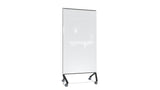 Ghent Pointe Mobile Glassboard, Non-magnetic, White Glass w/ Black Frame, 77"H x 36"W_0